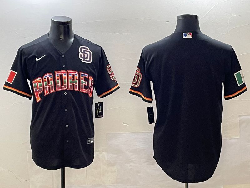 Men San Diego Padres Blank Black Fashion Game 2025 Nike MLB Jersey style 7->san diego padres->MLB Jersey